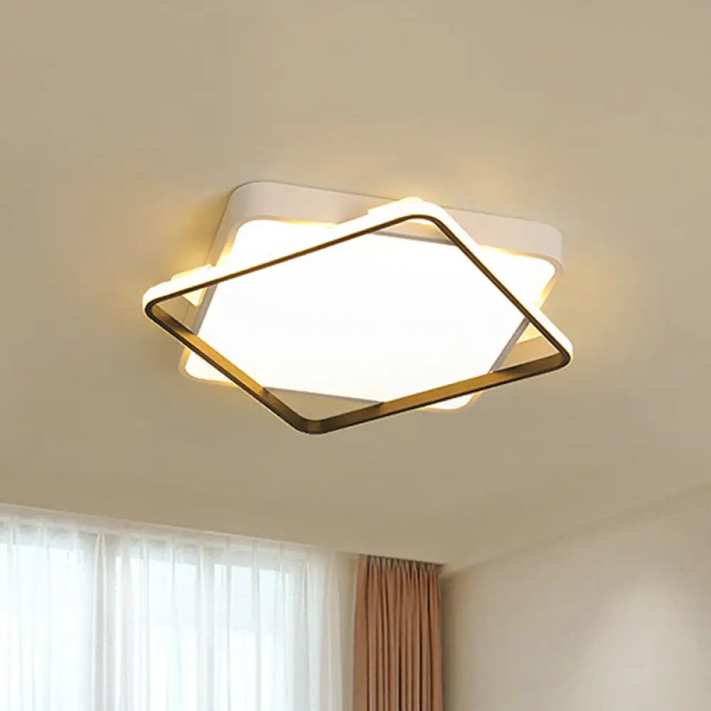 DecorBites™ DecorBites™ Modern Gold LED Flush Mount Ceiling Light Fixture in Warm/White Light - 18"/23.5" Width