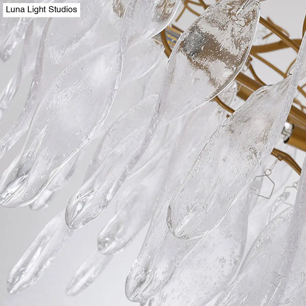 Lámpara de araña espiral LED dorada moderna - 6 luces - Colgante para comedor