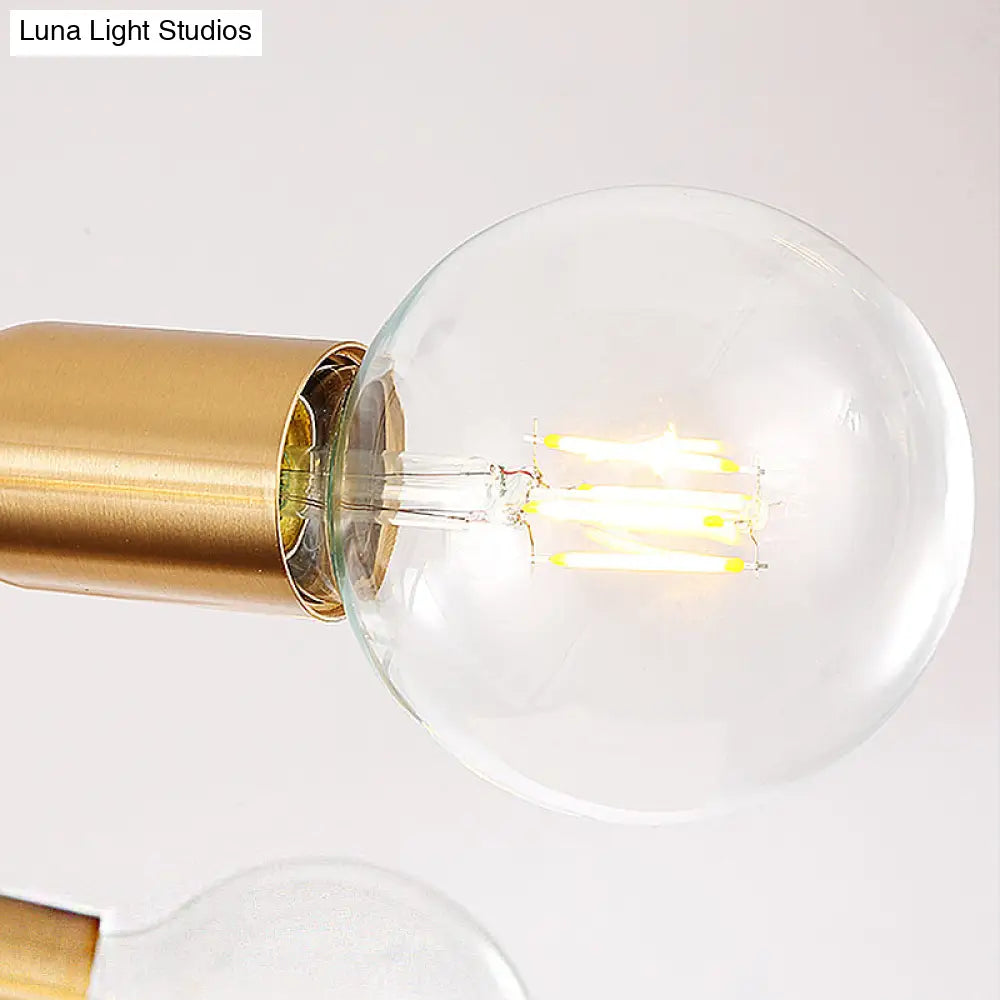 Lámpara de techo moderna de metal dorado - Diseño abstracto con múltiples luces - Lámpara colgante para dormitorios