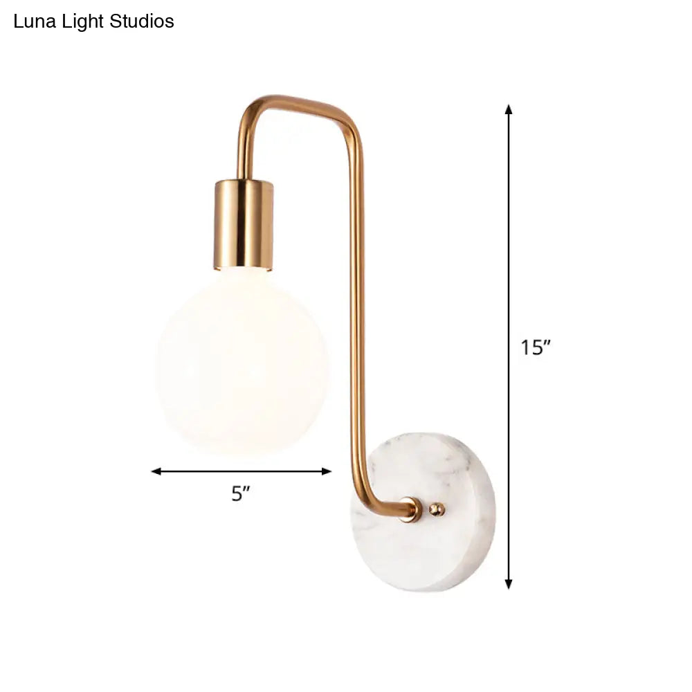 Aplique de pared DecorBites™ Modern Gold Sphere Light Lamp con pantalla de cristal color crema - Lámpara de pared
