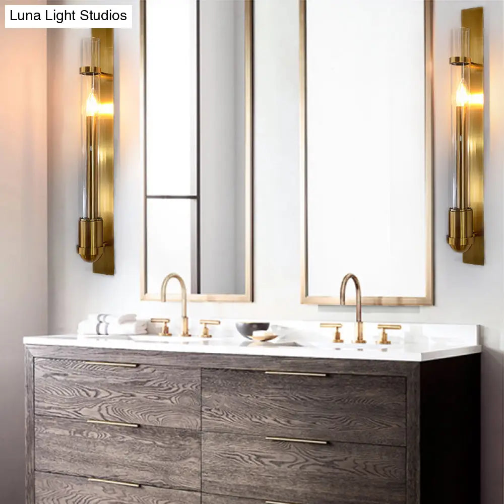 DecorBites™ DecorBites™ Modern Gold Wall Sconce Light with Clear Glass Shade