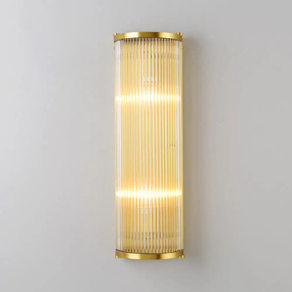 DecorBites™ DecorBites™ Modern Gold Wall Sconce Light with Fluted Crystal Detail, Perfect for Living Room