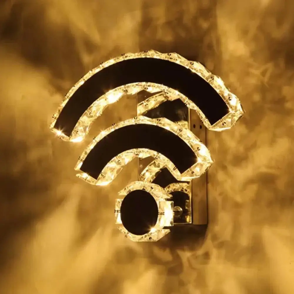 Aplique de pared DecorBites™ Modern Gold WIFI/Dual C para hoteles con iluminación LED incrustada en cristal