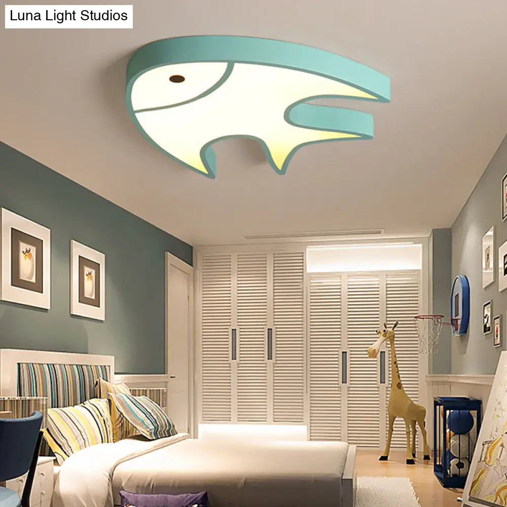 DecorBites™ DecorBites™ Modern Green Fish Ceiling Light for Nursing Room