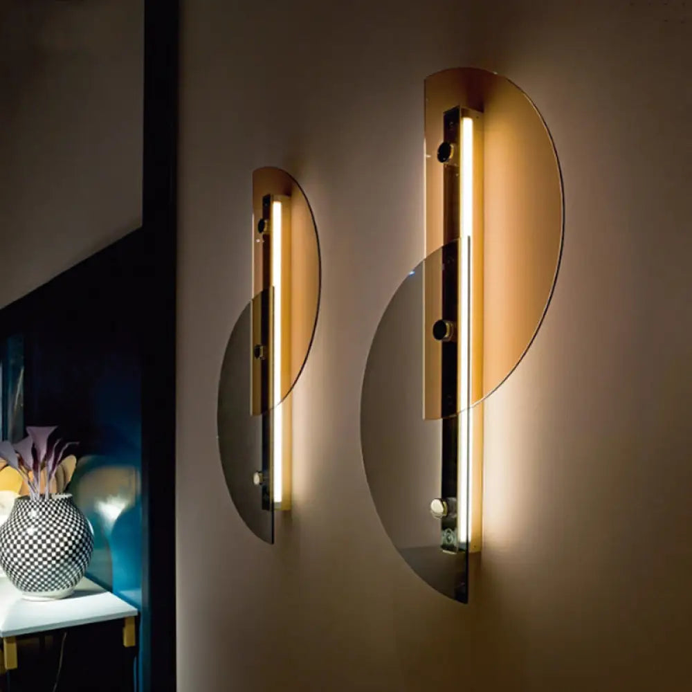 DecorBites™ DecorBites™ Modern Half Circle Glass Wall Sconce Lighting for Dining Room and Cloth Shop