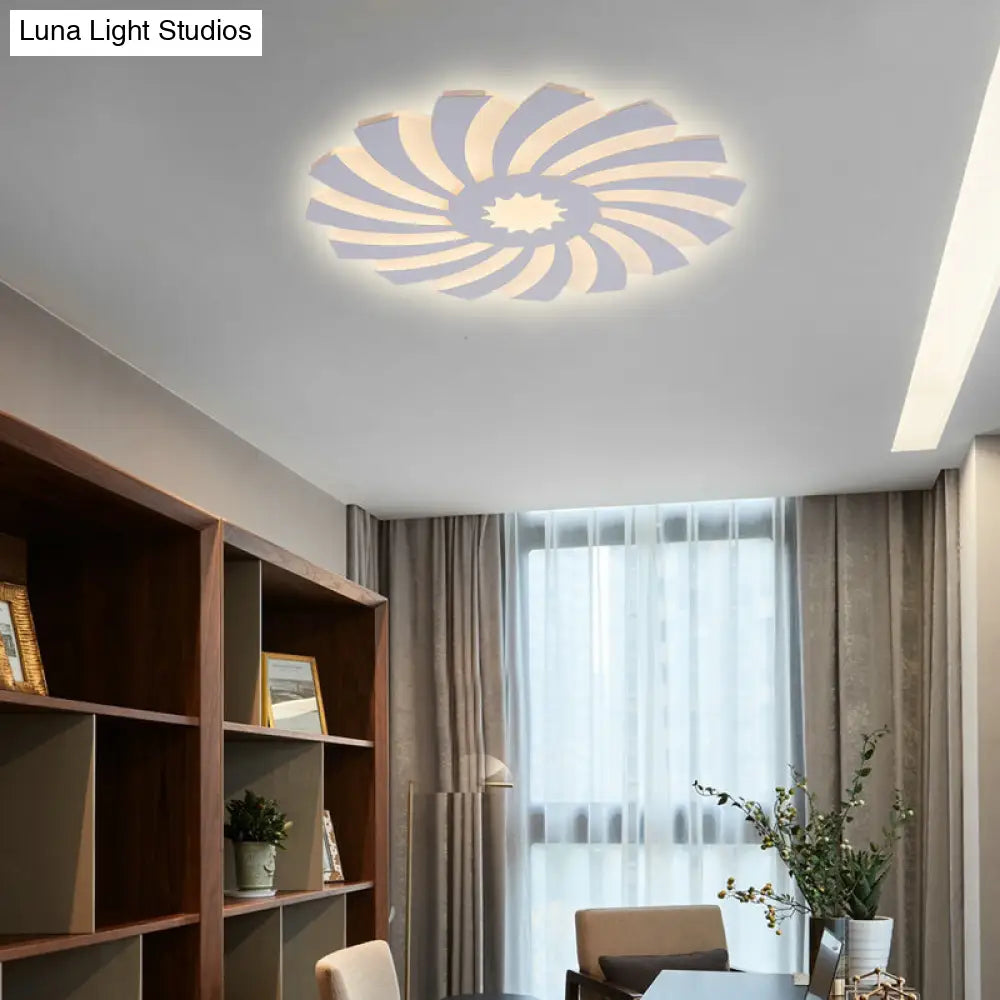 DecorBites™ DecorBites™ Modern Hotel-Style LED Flush Ceiling Light with Warm/White Lighting and Acrylic Flower Design for Bedroom