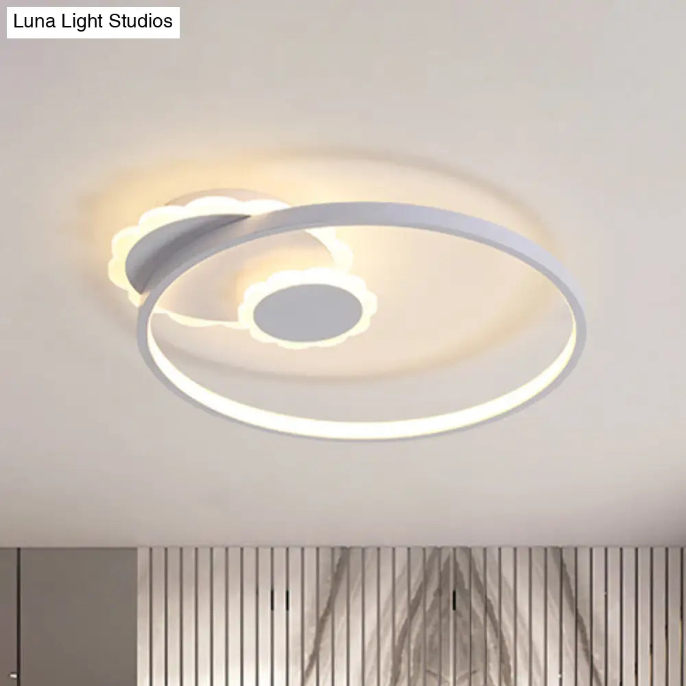 DecorBites™ DecorBites™ Modern LED Acrylic Flush Mount Ceiling Light for Bedroom - White Round Design w/ Warm or White Light