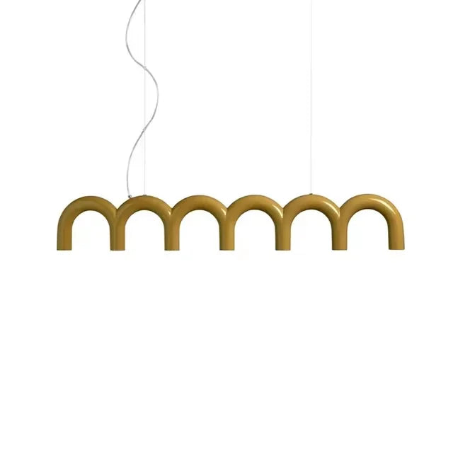 Modern LED Arch Chandelier in Black/White/Orange/Blue - yellow 6 / Warm White - Chandelier