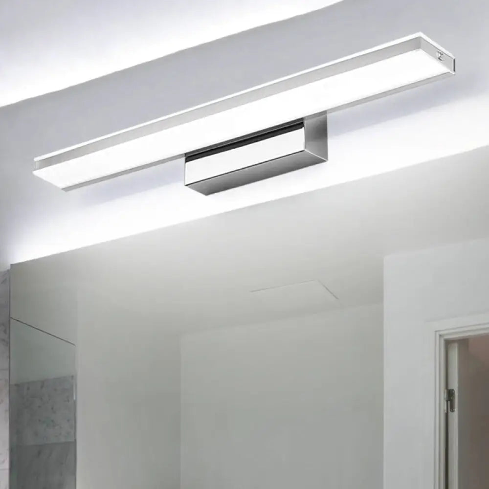 DecorBites™ DecorBites™ Modern LED Bathroom Vanity Light - Stainless Steel Wall Mount Lamp in White Rectangle Design
