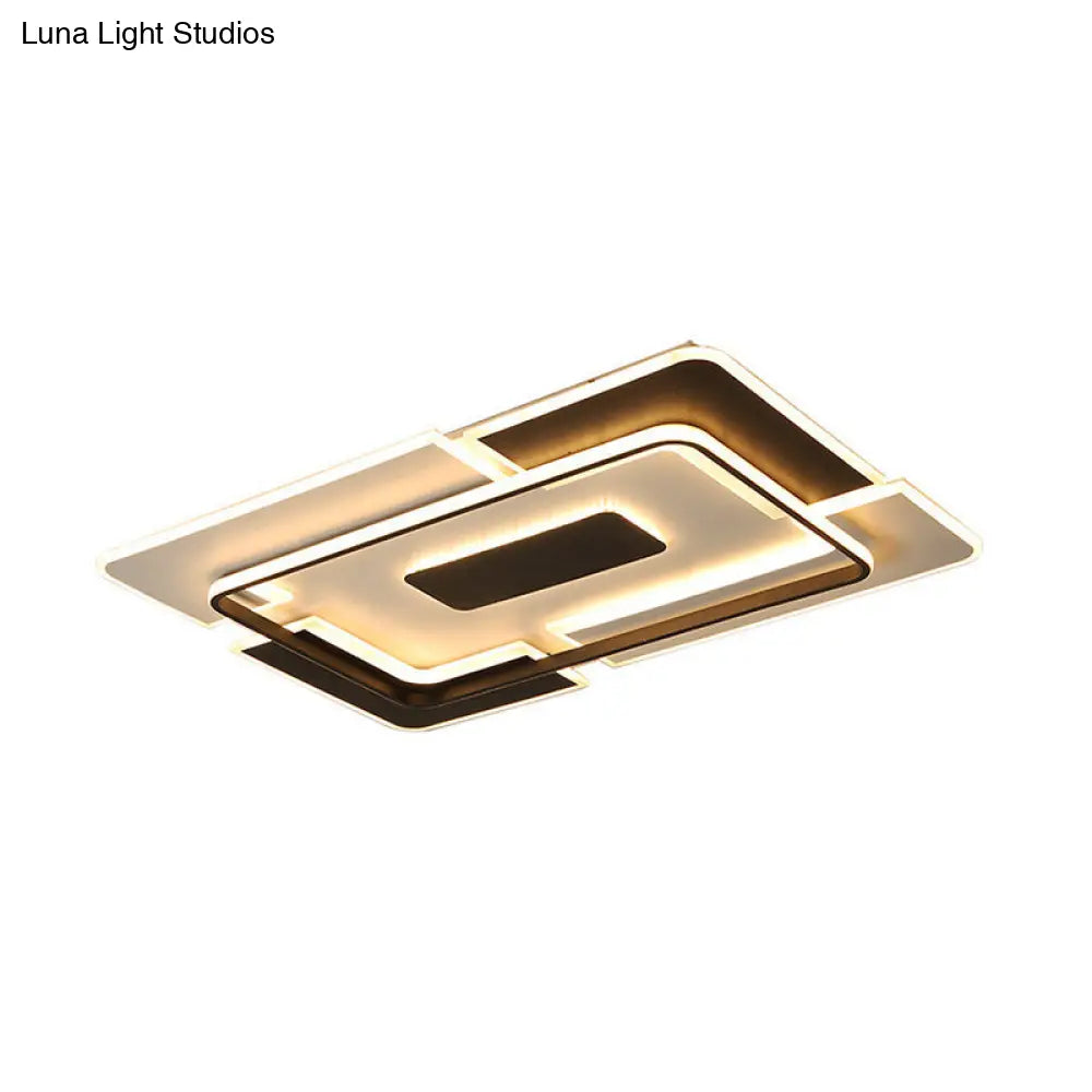 DecorBites™ DecorBites™ Modern LED Ceiling Light, Black & White Patchwork Aluminum Flush Mount Fixture for Lounge