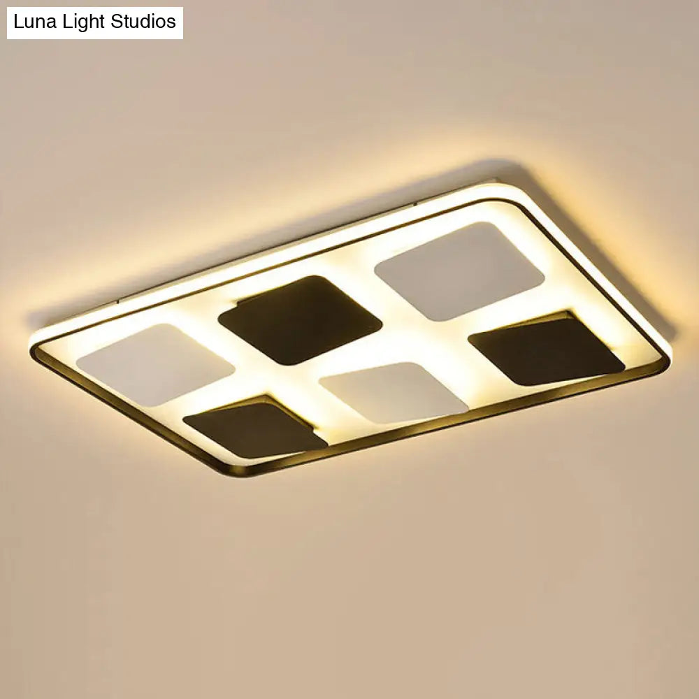 DecorBites™ DecorBites™ Modern LED Ceiling Light with Black & White Acrylic Shade - Warm/White Light