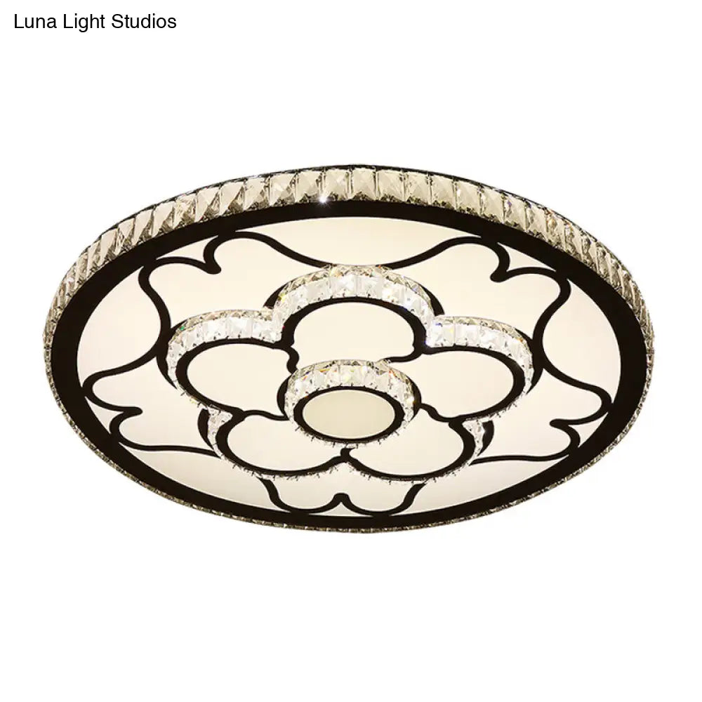 DecorBites™ DecorBites™ Modern LED Floral Ceiling Light with Stainless Steel Crystal Insert - Flush Mount