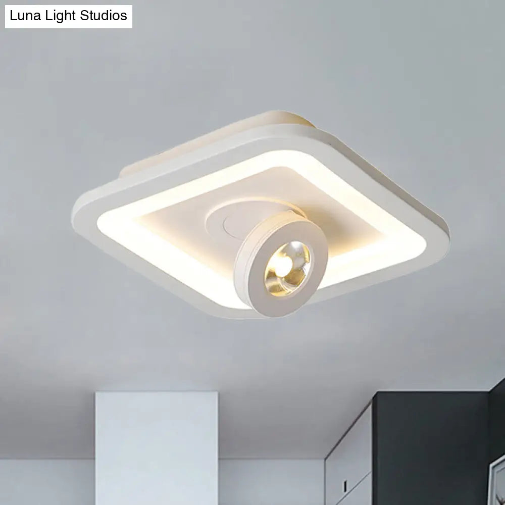 DecorBites™ DecorBites™ Modern LED Flush Mount Ceiling Light in Acrylic Square/Round Shape - Warm/White Light, Black or White Fixture