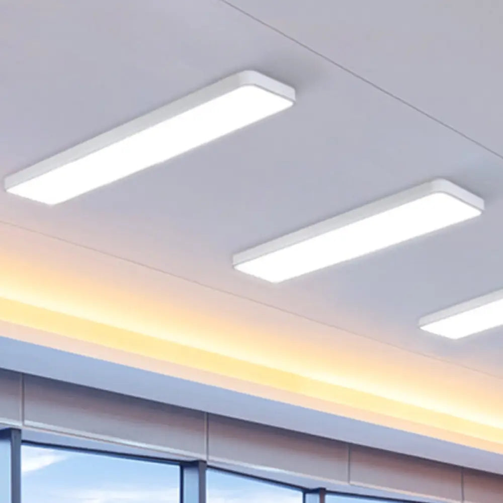 DecorBites™ DecorBites™ Modern LED Flush Mount Light for Gymnasium - Acrylic Rectangular Design