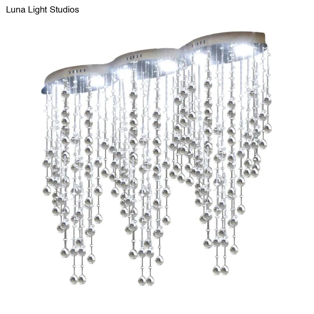 Lámpara de techo moderna LED dorada con forma de gota de lluvia y cristal DecorBites™ para sala de estar