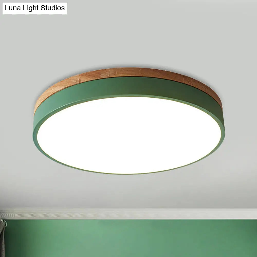 DecorBites™ DecorBites™ Modern LED Green Flush Mount Ceiling Light with Acrylic Diffuser - Available in 12"/16"/19.5" Widths