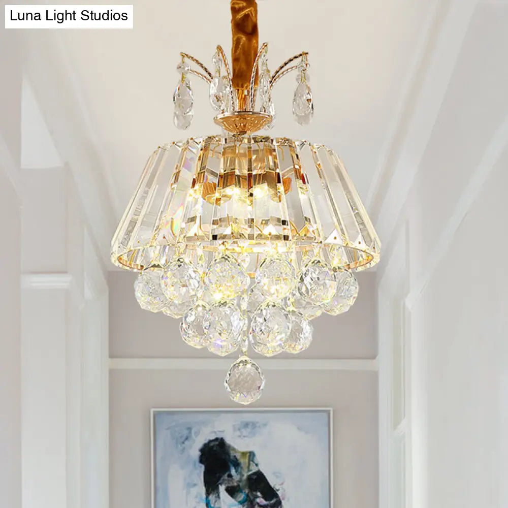 Lámpara de techo colgante LED moderna con pantalla de cristal transparente - Elegante lámpara de techo para comedor, 12"/18" de ancho