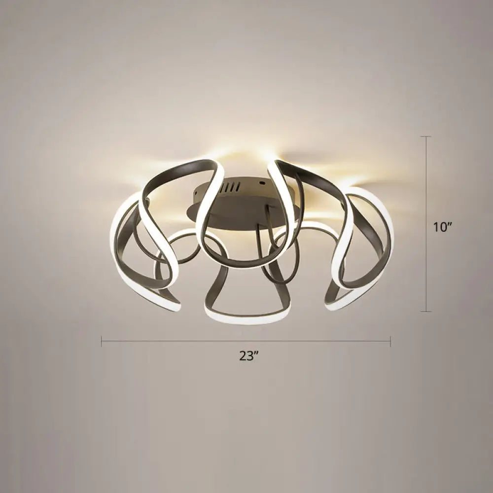 DecorBites™ DecorBites™ Modern LED Semi Flush Mount Ceiling Light with Seamless Curves - Ideal for Bedrooms