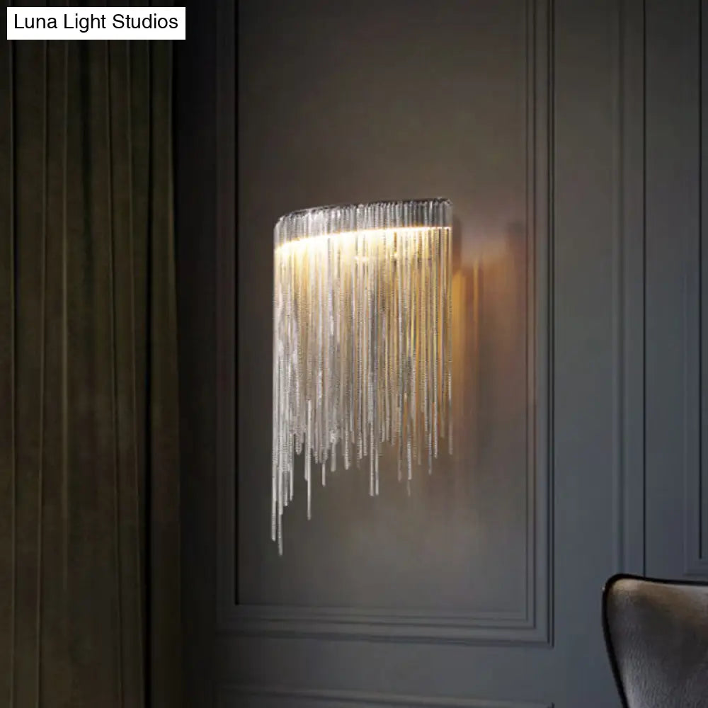 DecorBites™ DecorBites™ Modern LED Wall Lamp for Living Room - Silver Fountain Wall Mount Light Fixture