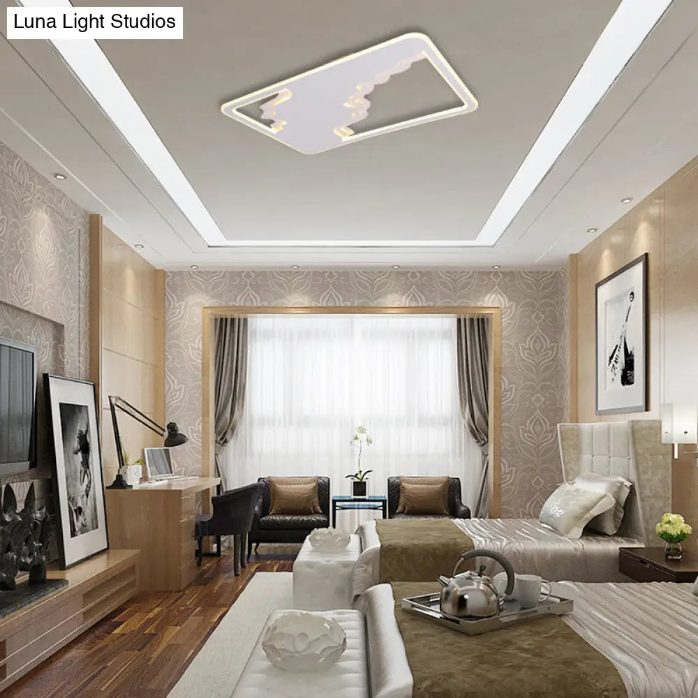 DecorBites™ DecorBites™ Modern LED White Flush Mount Ceiling Light, Ultra Thin Design, 19"/35.5" Wide