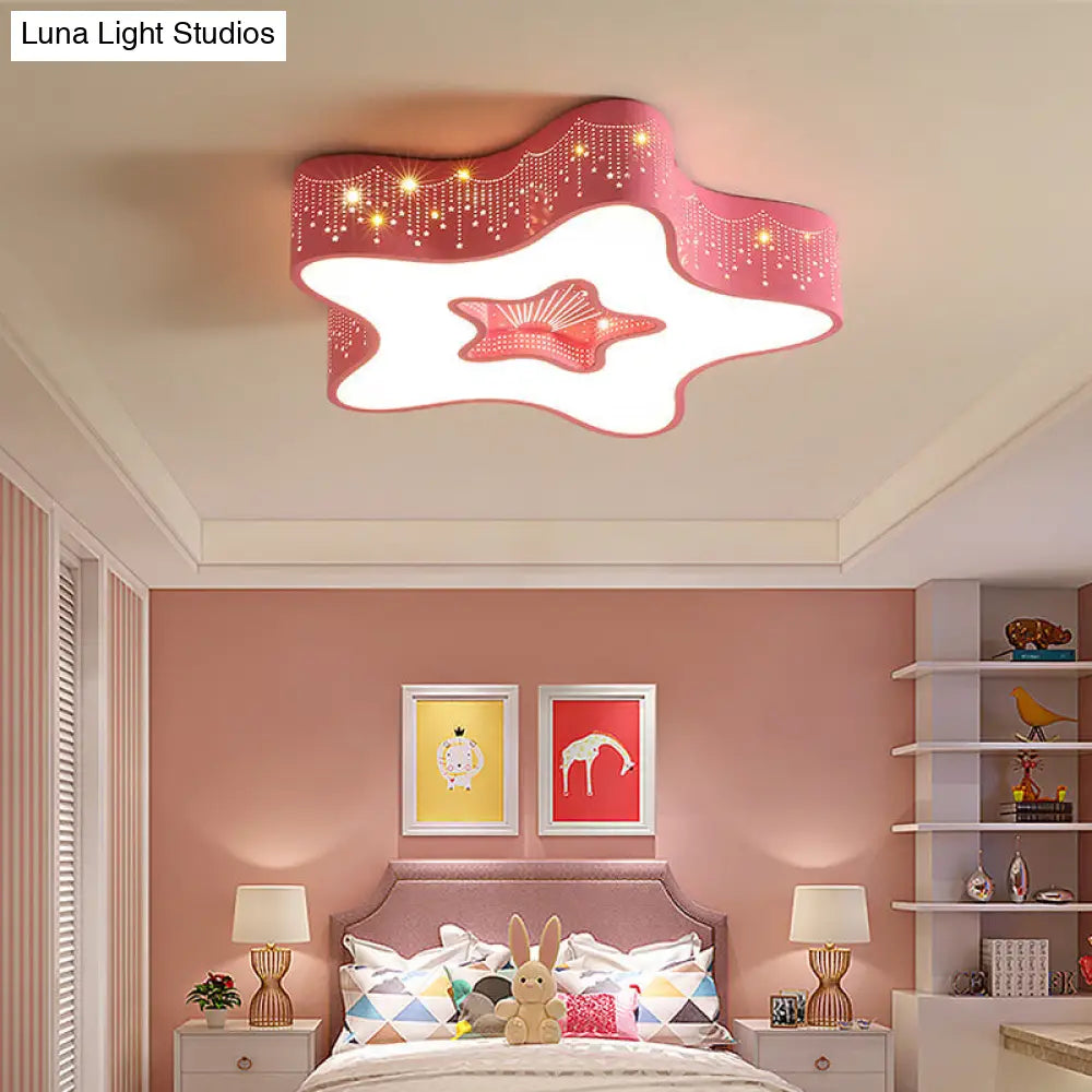DecorBites™ DecorBites™ Modern Metal Acrylic Flush Mount LED Ceiling Lamp for Child Bedroom