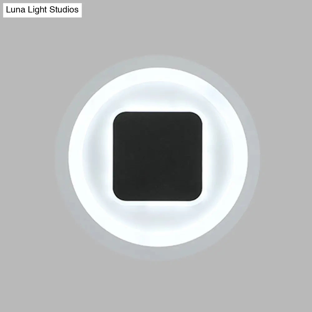 DecorBites™ DecorBites™ Modern Metal LED Wall Lamp Sconce in Black & White - Square & Round Design
