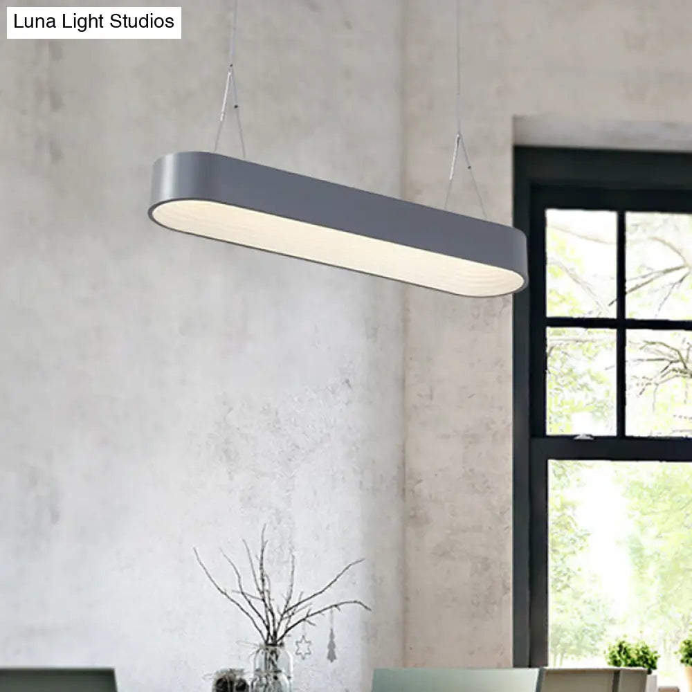 Lámpara de araña LED rectangular moderna de metal - 33,5"/47" de ancho - Blanco/Gris - Kit de lámpara colgante con difusor empotrado