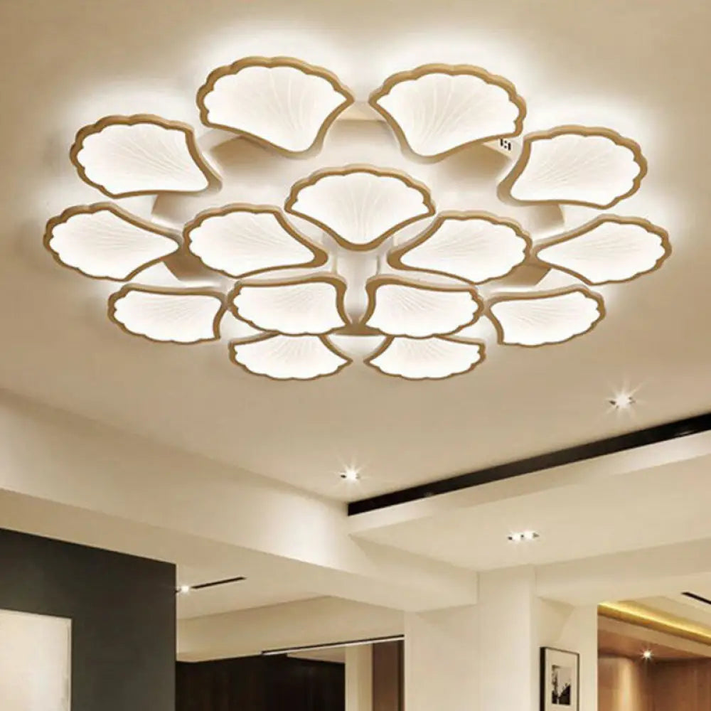 DecorBites™ DecorBites™ Modern Metallic Semi Flush LED Ceiling Light for Living Room in White