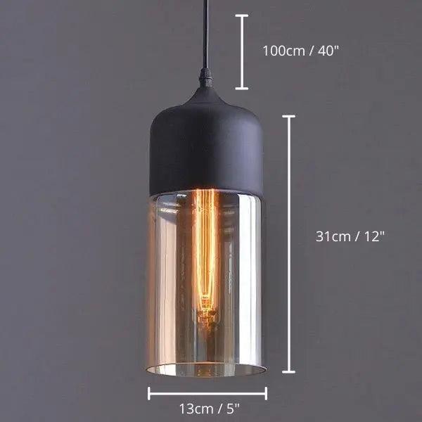 Modern Nordic Kitchen Pendant Lighting - Rectangle - Black & Clear