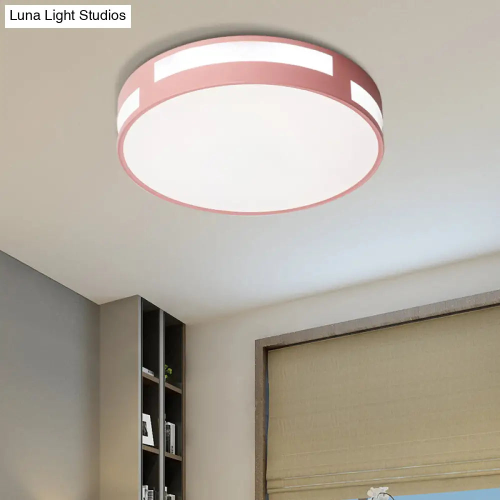 DecorBites™ DecorBites™ Modern Nordic LED Flush Ceiling Light with Round Acrylic Shade in Blue/Green/Pink/Yellow
