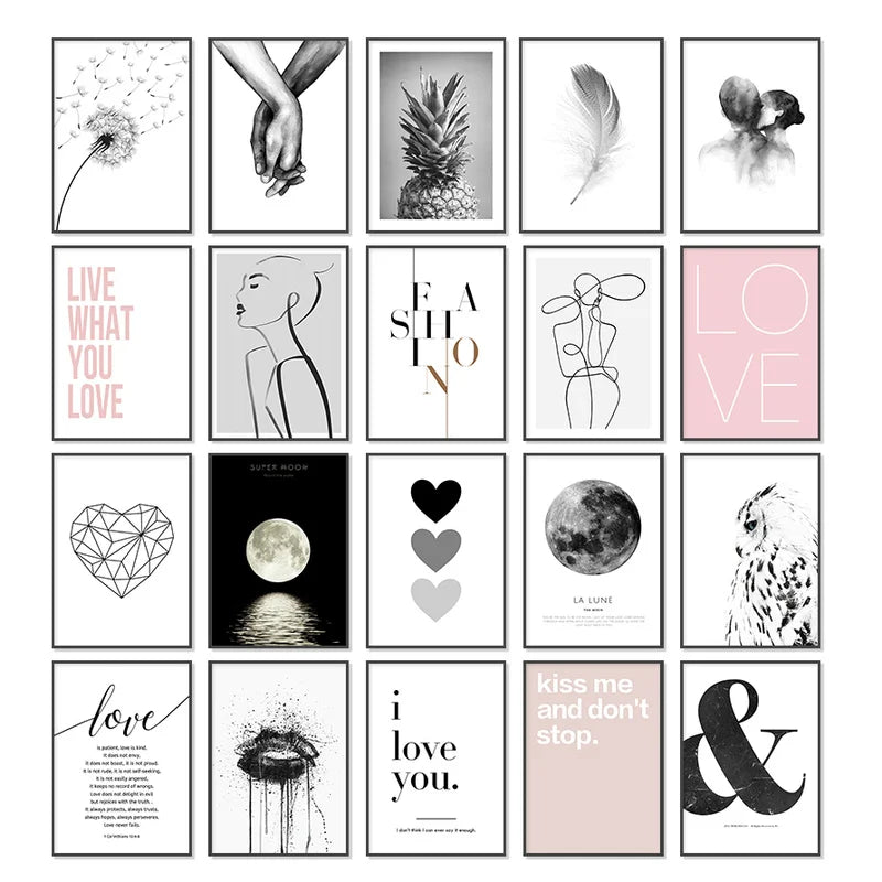 Modern Pink Aesthetic Wall Art Prints - Posters