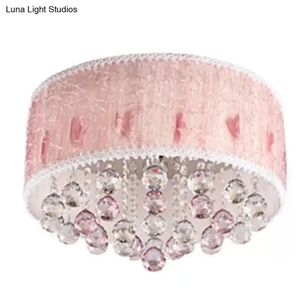 DecorBites™ DecorBites™ Modern Pink Ceiling Light with Crystal Ball - 8 Heads for Girls Bedroom