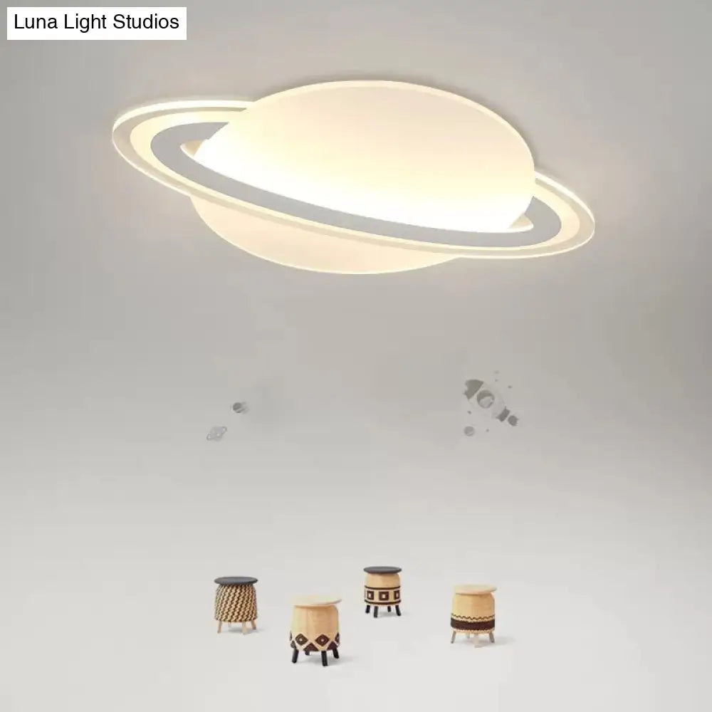 DecorBites™ DecorBites™ Modern Planet Shaped Ceiling Mount Light in White for Boys Bedroom
