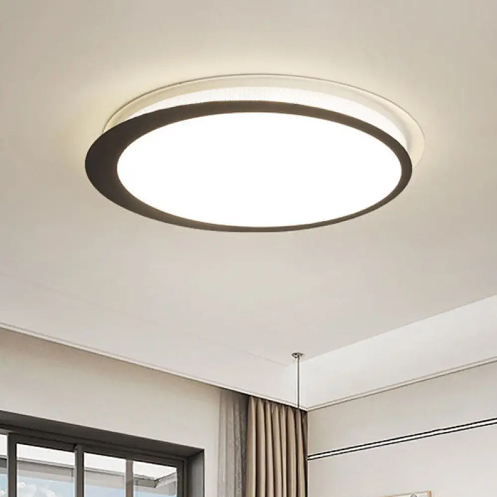 DecorBites™ DecorBites™ Modern Round Black LED Flush Ceiling Light Fixture for Bedroom