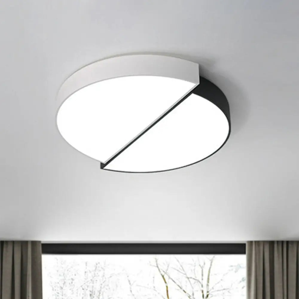 DecorBites™ DecorBites™ Modern Round LED Flush Mount Lighting with Minimalist Black and White Acrylic Design