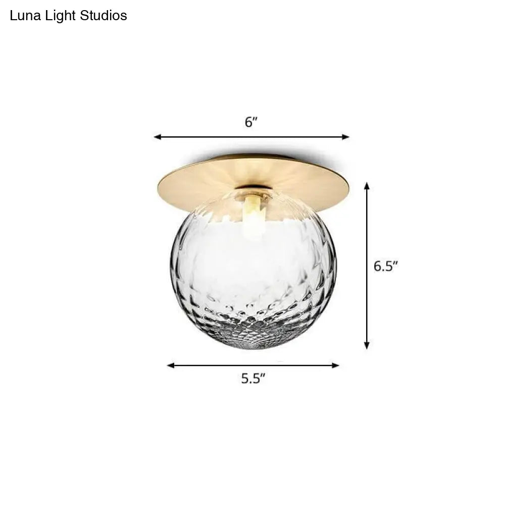 DecorBites™ DecorBites™ Modern Semi Flush Mount Ceiling Lamp with Ball Glass Shade - 1 Bulb Aisle Lighting