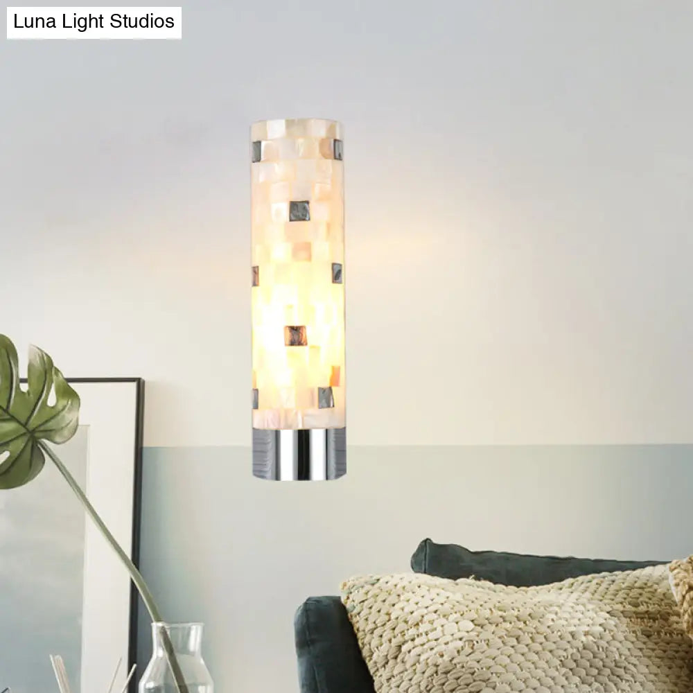 Aplique de pared DecorBites™ Modern Shell de 1 cabezal cromado - Elegante aplique para baño