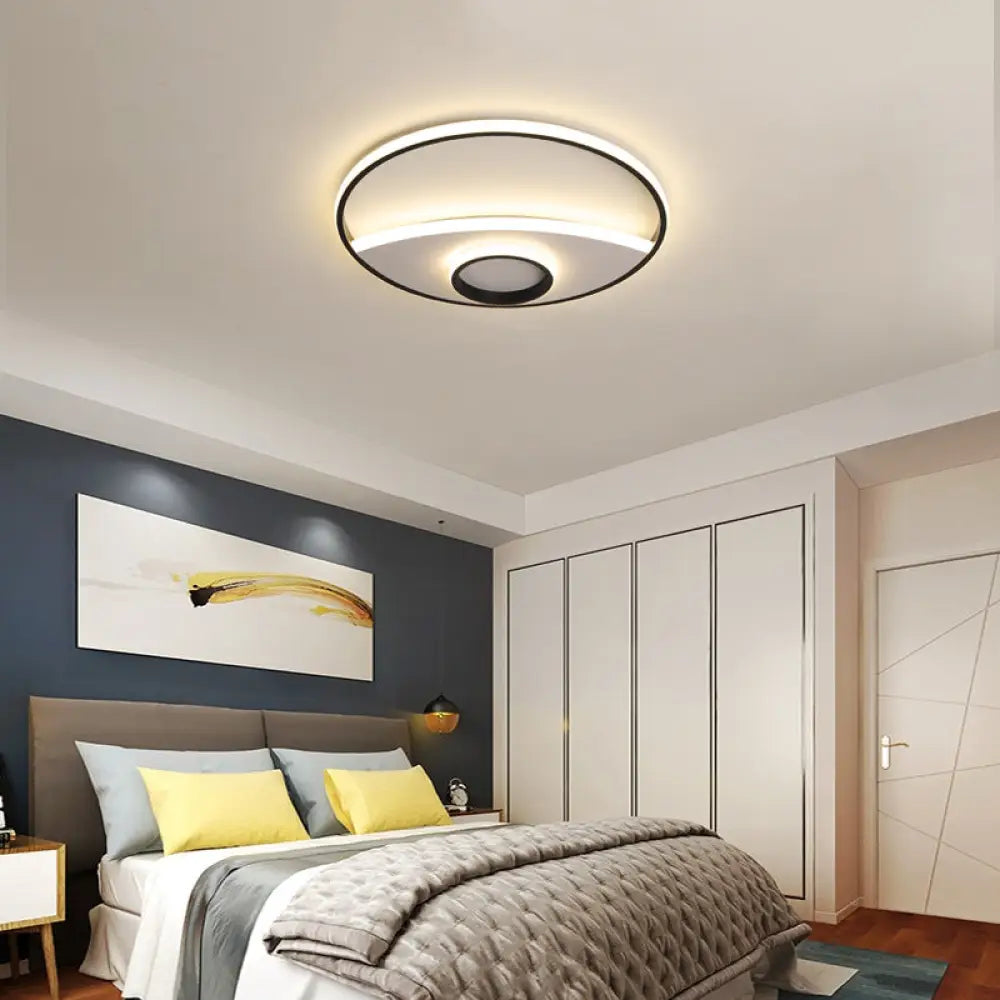 DecorBites™ DecorBites™ Modern Silver Circle Ceiling Fixture: Acrylic Flushmount Lights in Warm/White – 16"/19.5"/23.5