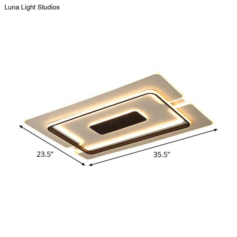 Lámpara de techo LED moderna y delgada DecorBites™ para sala de estar en blanco y negro.