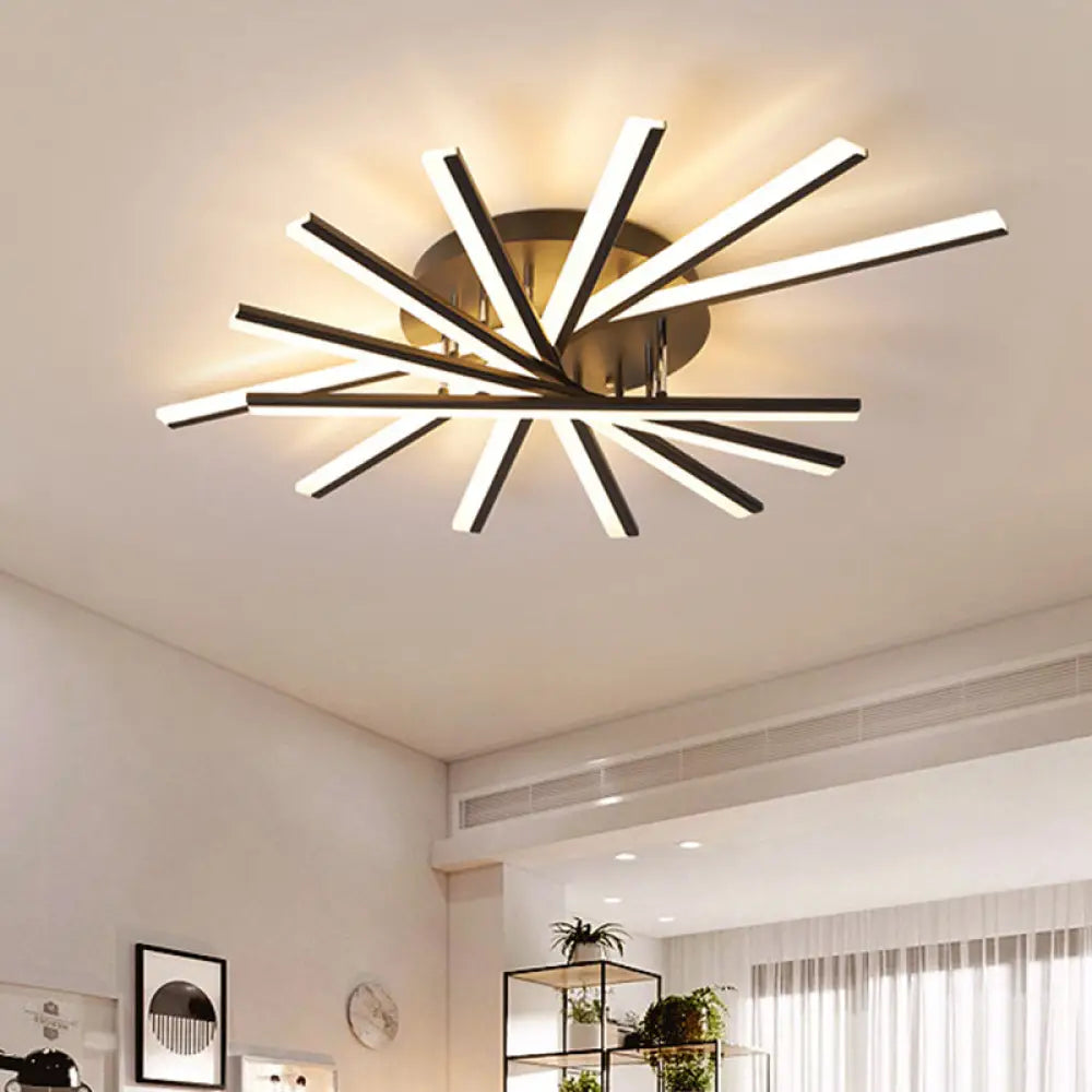 DecorBites™ DecorBites™ Modern Spiral Design LED Ceiling Lamp - Metallic Finish, 5/9-Light, Black/White, Warm/White Light