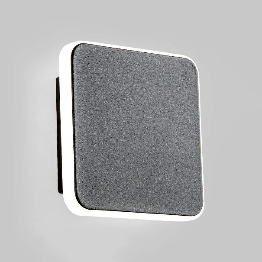 DecorBites™ DecorBites™ Modern Square 1-Light Study Room Wall Sconce in Black/White with Warm/White Light