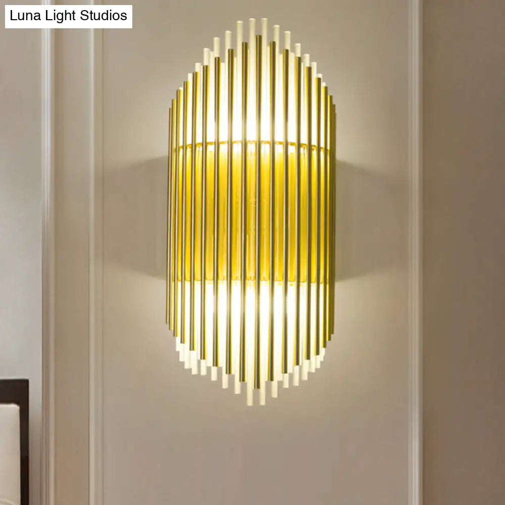 DecorBites™ DecorBites™ Modern Style Crystal and Brass Wall Mounted Lamp - 2 Lights Pipe Wall Lighting for Bedroom