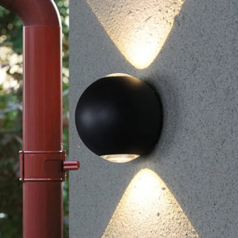 DecorBites™ DecorBites™ Modern Stylish Sconce Lamp: Rounded Shade Porch Wall Fixture, Black Aluminum, LED Warm/White Lighting