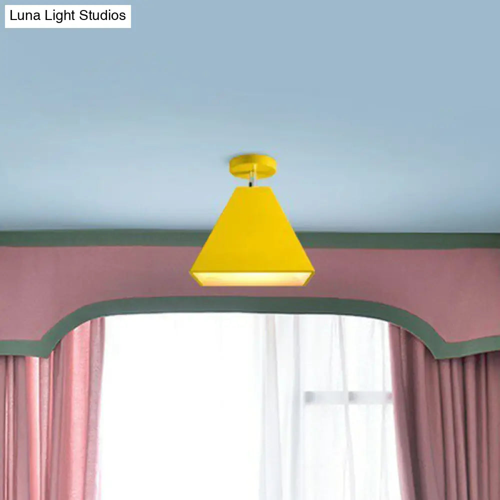 DecorBites™ DecorBites™ Modern Trapezoid Semi Flush Mount Ceiling Light - Single-Bulb Corridor Fixture