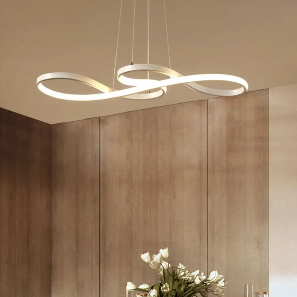 Modern Twisting Chandelier Pendant Light for Restaurants - Elegant Metal Suspended Lighting Fixture