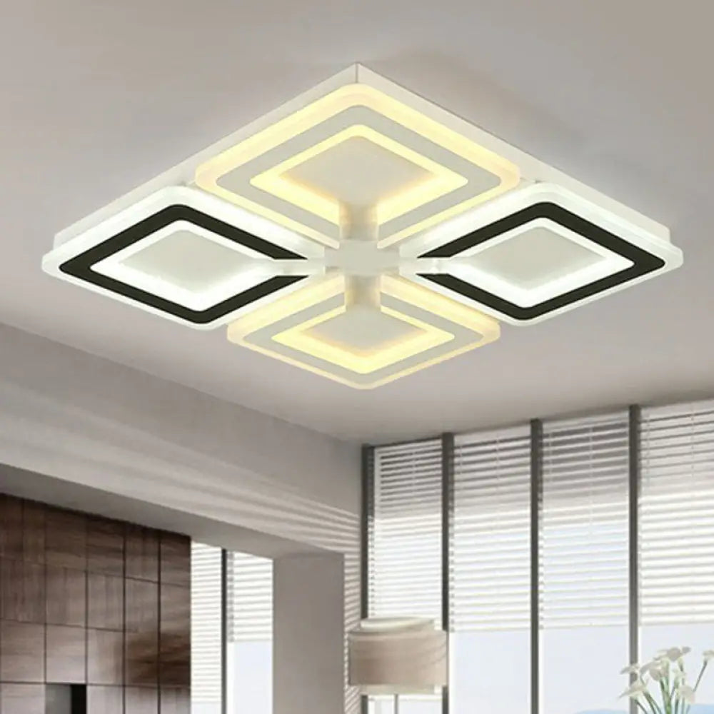 DecorBites™ DecorBites™ Modern Ultrathin LED Flush Mount Ceiling Light in Stylish Black and White Acrylic