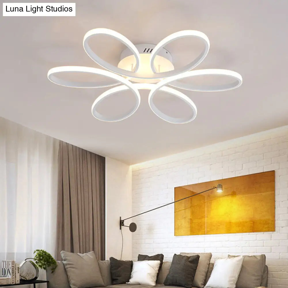 DecorBites™ DecorBites™ Modern White Blossom Flush-Mount LED Ceiling Lamp (23/29 Inches) for Living Room
