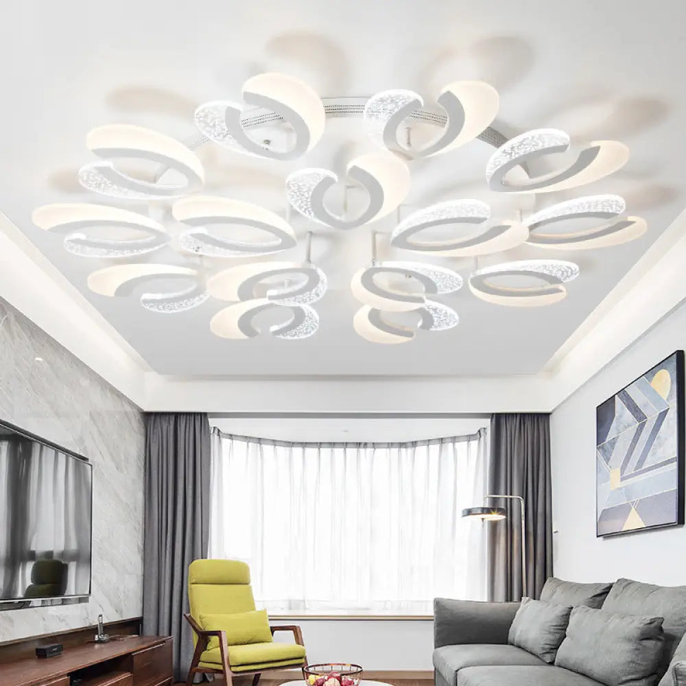 DecorBites™ DecorBites™ Modern White Floral LED Ceiling Light - Stylish Acrylic Flush Mount for Living Room