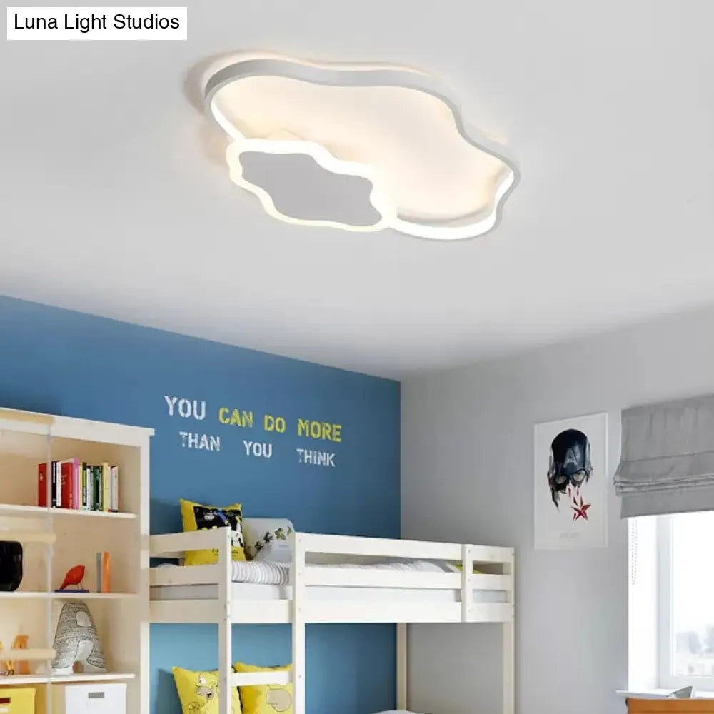 DecorBites™ Lámpara de techo tipo nube moderna blanca empotrada para cuarto de lactancia