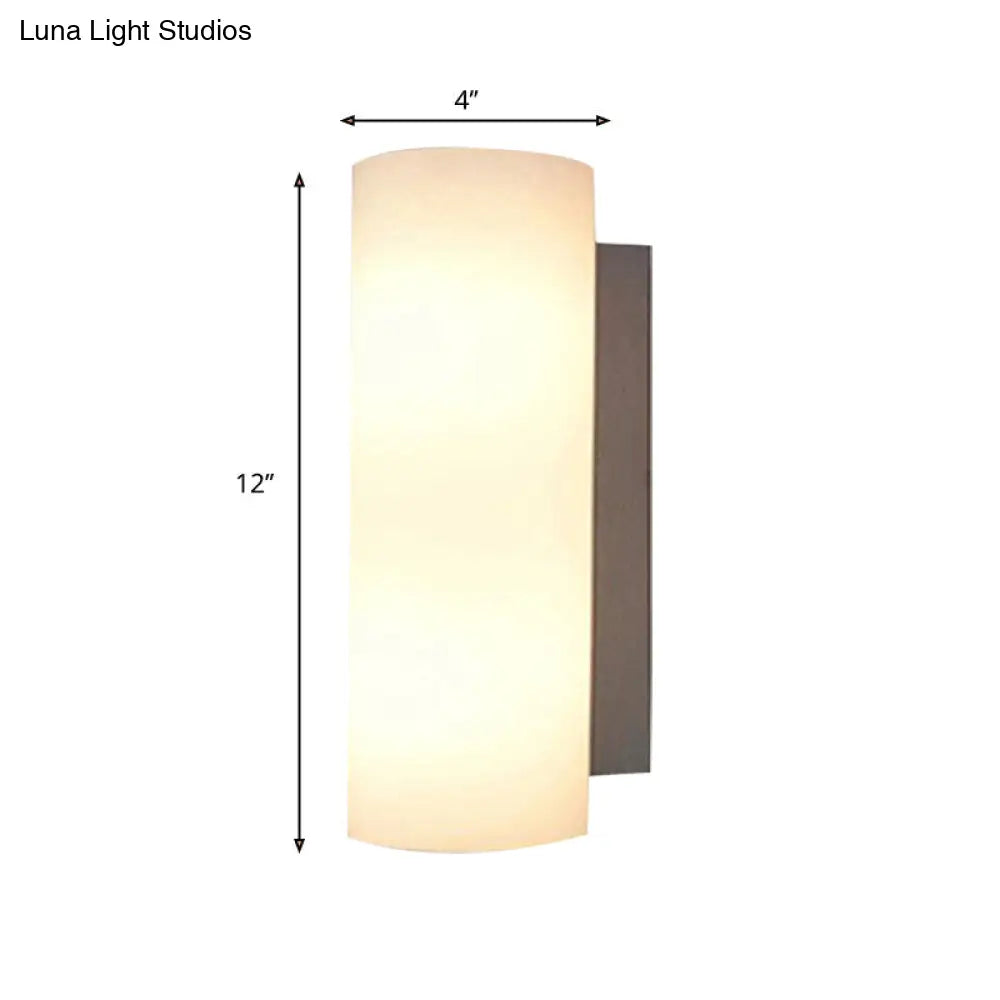 DecorBites™ DecorBites™ Modern White Glass Wall Sconce for Bedroom with 1 Light